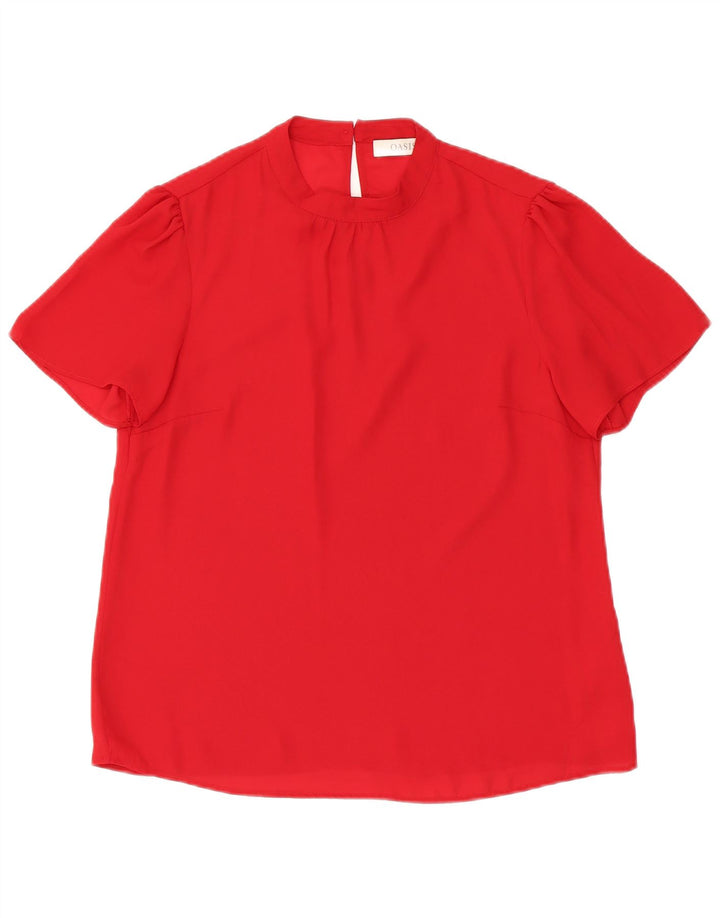 Oasis Damen-Blusenoberteil UK 12 Mittelrotes Polyester