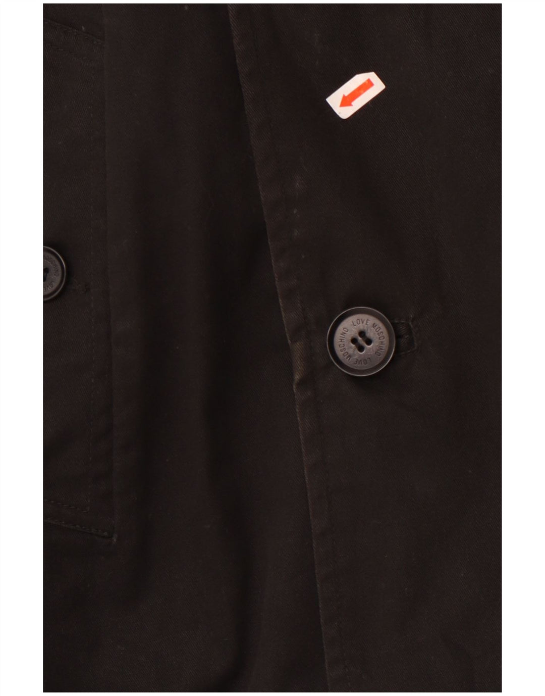 Moschino Herren Pea Coat UK 42 XL Schwarz Baumwolle