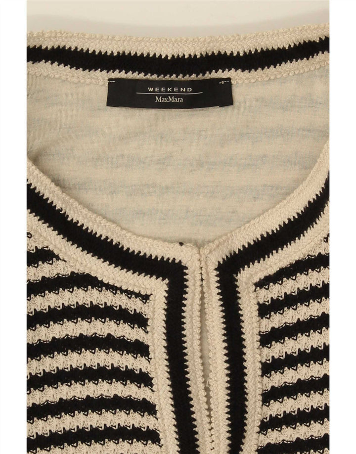 Max Mara Damen-Cardigan-Pullover UK 14 Mittelschwarz gestreift