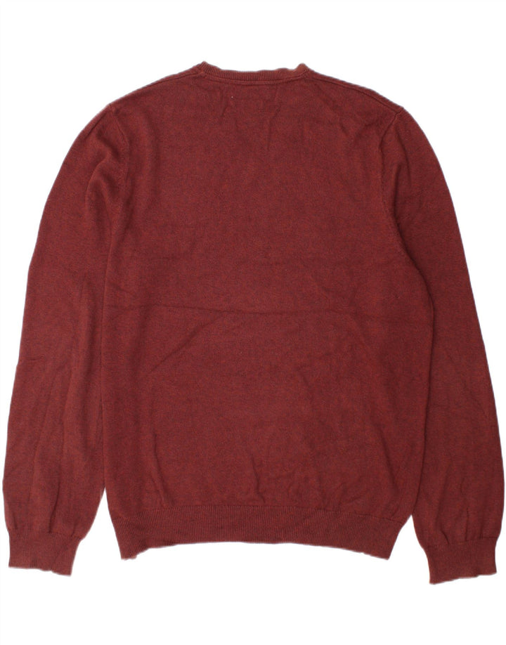 Marks & Spencer Herren-Pullover mit V-Ausschnitt, XL, braune Baumwolle