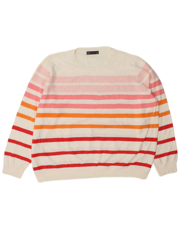 Marks & Spencer Damen-Pullover mit Rundhalsausschnitt, UK 22 3XL, mehrfarbig