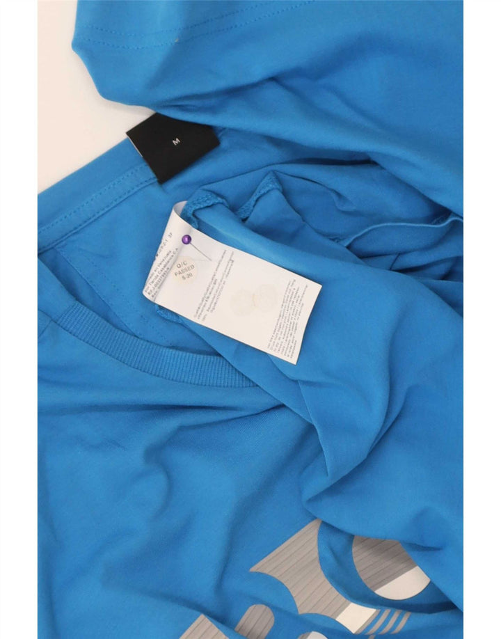 Hugo Boss Herren-T-Shirt mit Grafik, mittelblaue Baumwolle