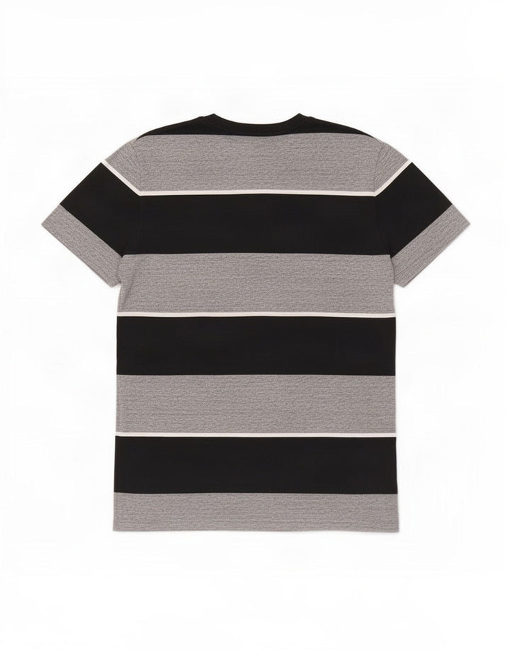 Superdry Herren T-Shirt aus mittelgrauer, gestreifter Baumwolle