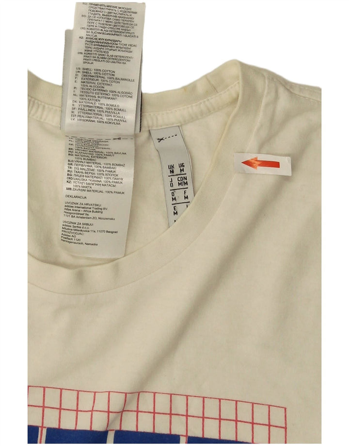 Adidas Herren Grafik T-Shirt Top Medium Off White Baumwolle