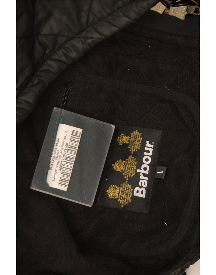 Barbour Herren Steppjacke UK 40 Große schwarze Baumwolle