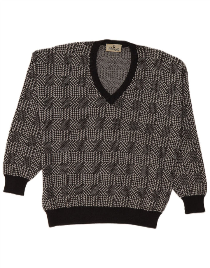 Bramante Herren-Pullover mit V-Ausschnitt, groß, grau kariert