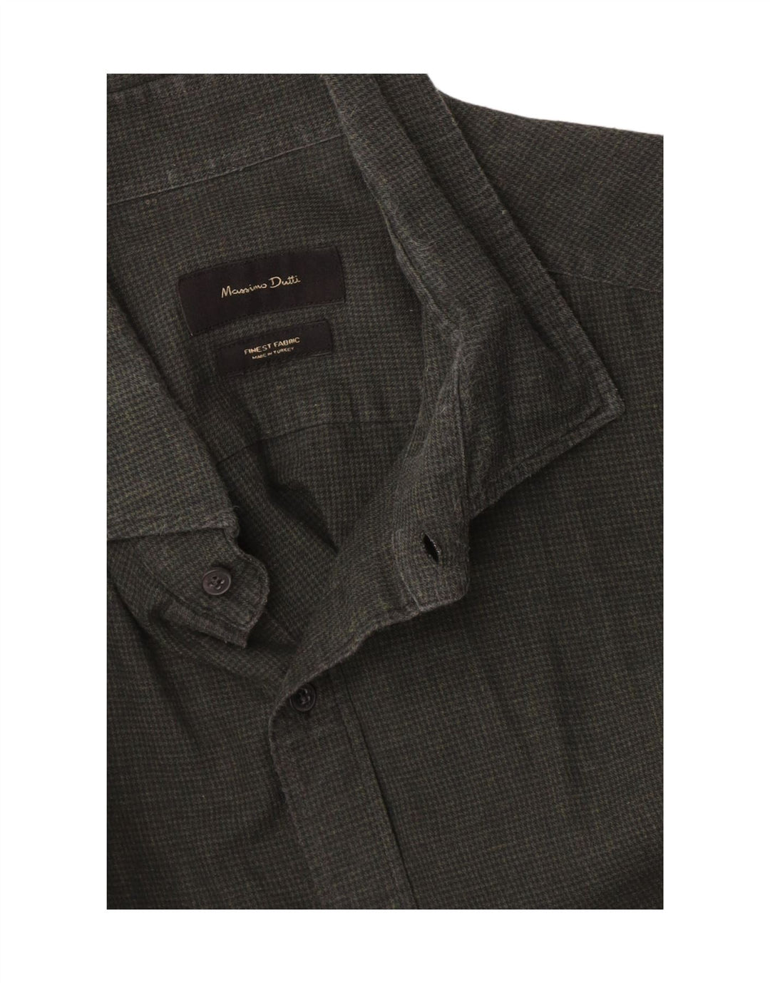 Massimo Dutti Herrenhemd Mittelgrünes Hahnentrittmuster