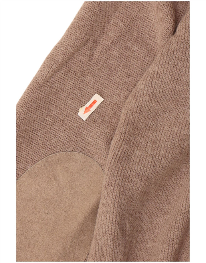 Vintage Herren-Cardigan-Pullover, groß, braun gefleckt