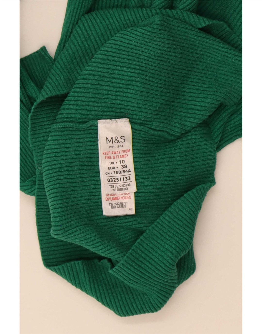 Marks & Spencer Damen-Pullover mit Rollkragen, Gr. 10, Größe S, grüne Viskose