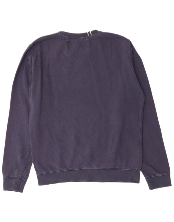 Replay Mens Graphic Sweatshirt Jumper Medium Navy Blue Cotton