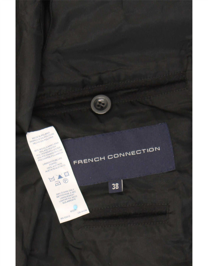 French Connection Damenmantel EU 38 Mittelschwarze Wolle