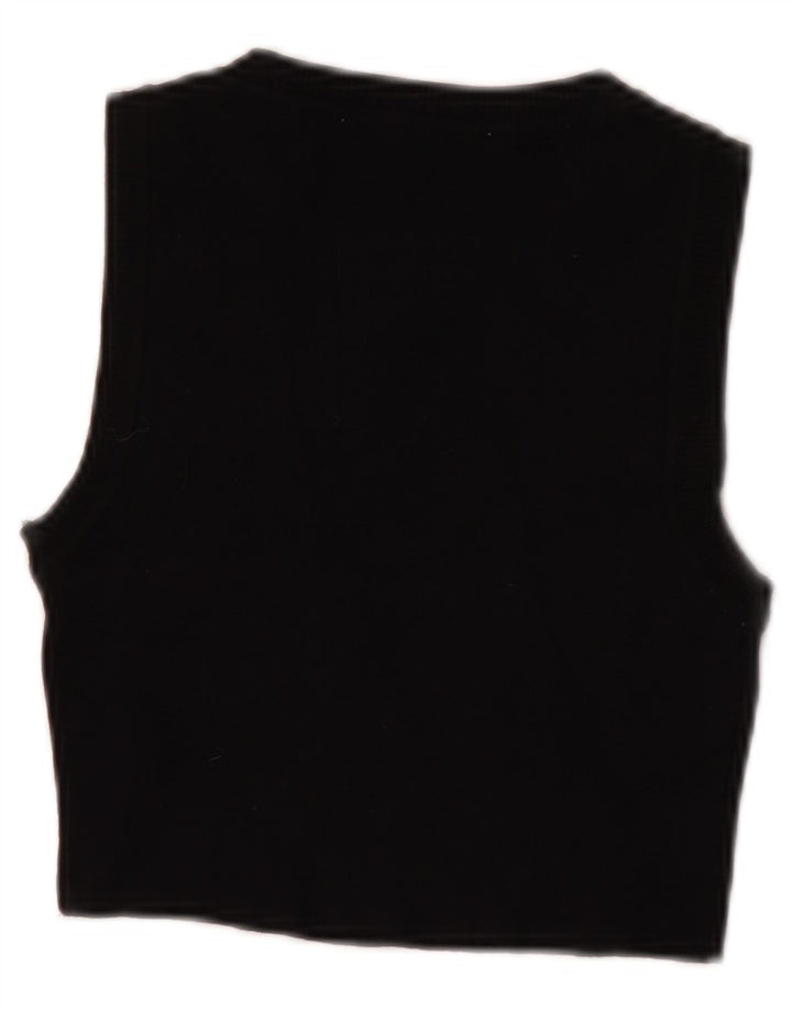 Zara Damen Crop Vest Top UK 8 Small Schwarz