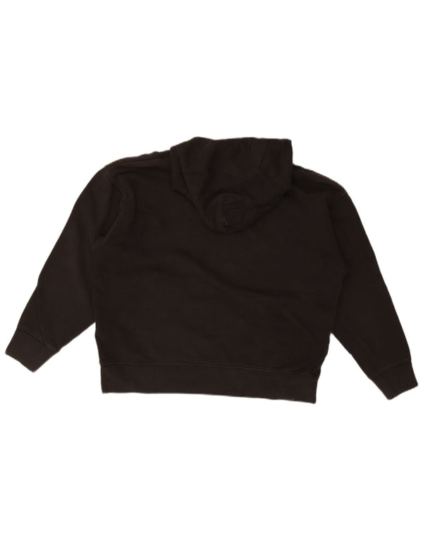 Levi's Womens Graphic Oversized Hoodie Pullover UK 10 Small Schwarze Baumwolle