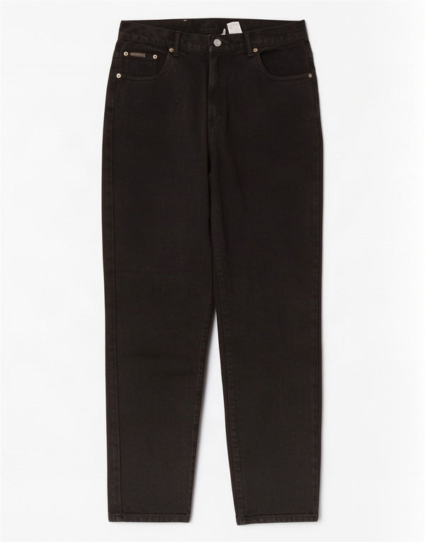 Calvin Klein Damen High Waist Tapered Jeans US 12 Large W28 L29 Schwarz