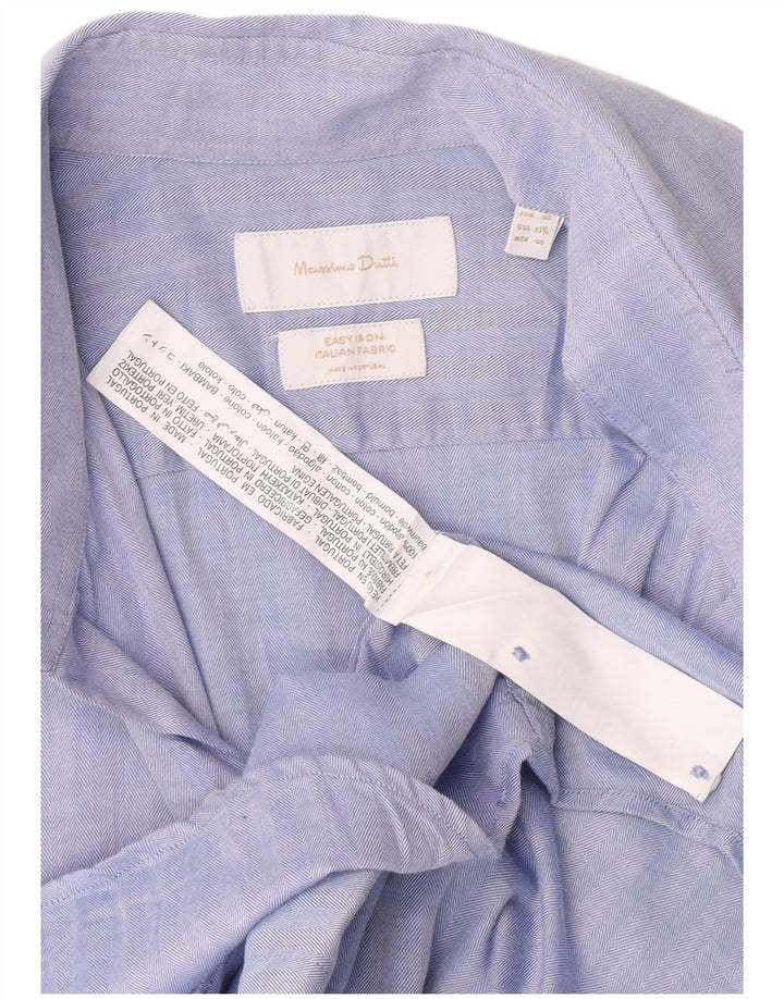 Massimo Dutti Herrenhemd EU 40 15 1/2 mittelblaue Baumwolle