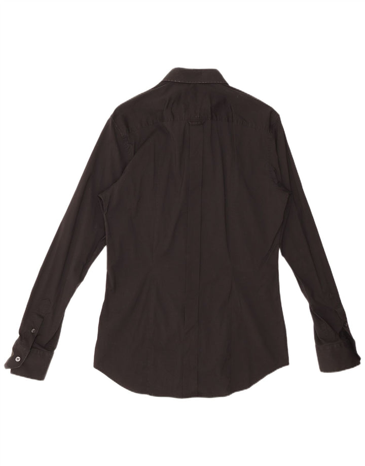 DOLCE & GABBANA Herrenhemd Größe 16 41 Große schwarze Baumwolle