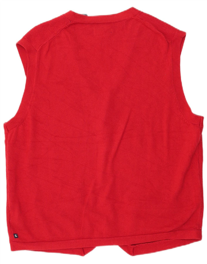 CHAPS Herren-Cardigan, ärmellos, groß, aus roter Baumwolle