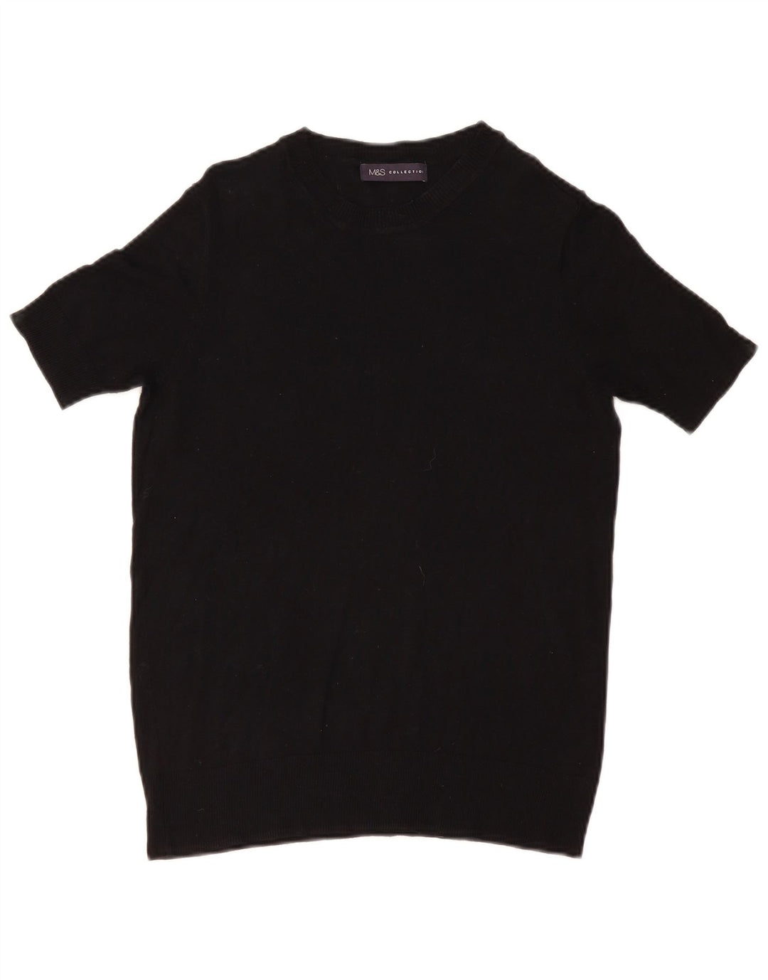MARKS & SPENCER Womens Crew Neck Jumper Sweater UK 8 Small  Black