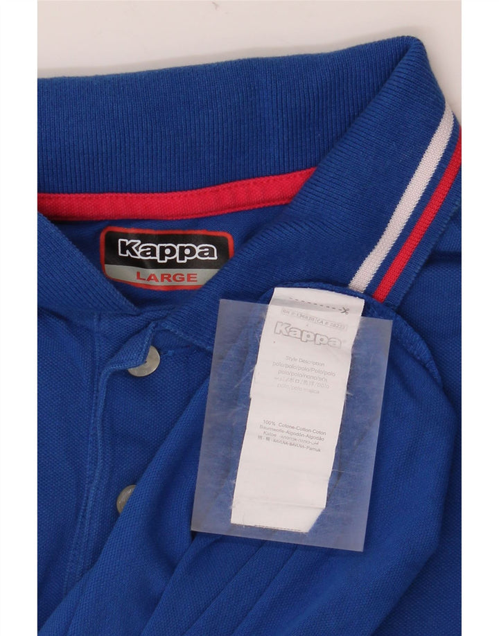 KAPPA Herren-Poloshirt, groß, blaue Baumwolle