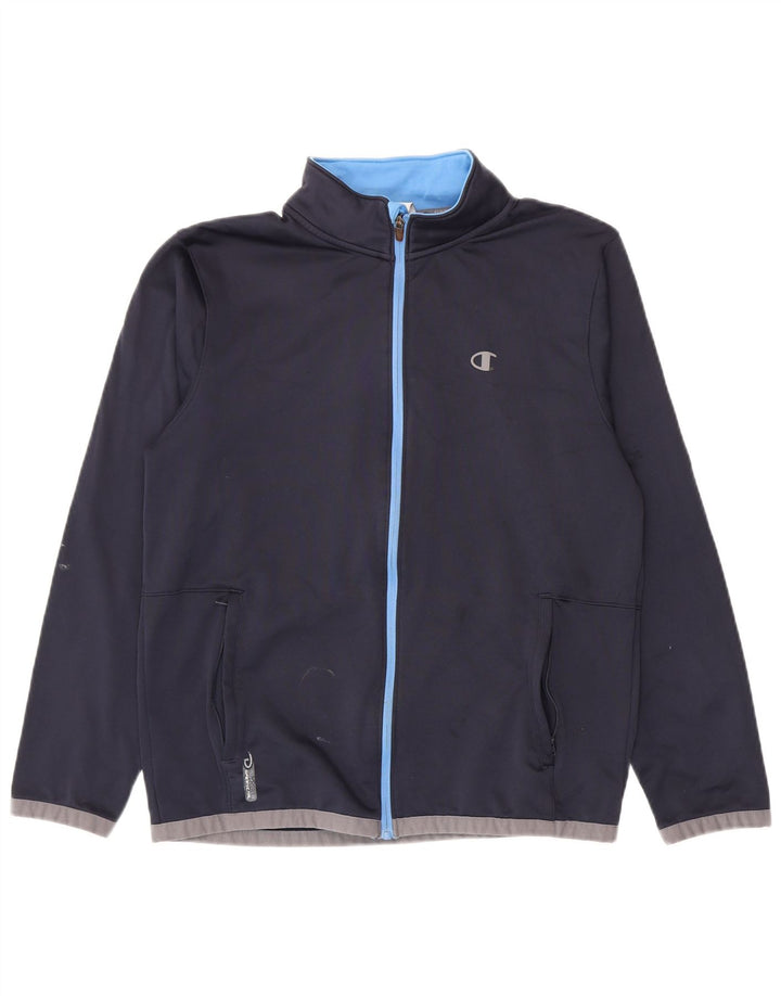 Champion Herren-Trainingsanzug-Oberteil, Mittelgroßes marineblaues Farbblock-Polyester