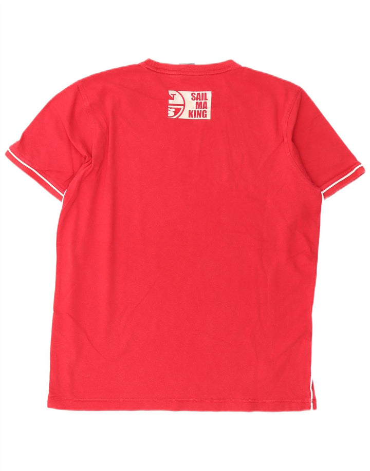 North Sails Herren Grafik-T-Shirt-Oberteil aus mittelroter Baumwolle