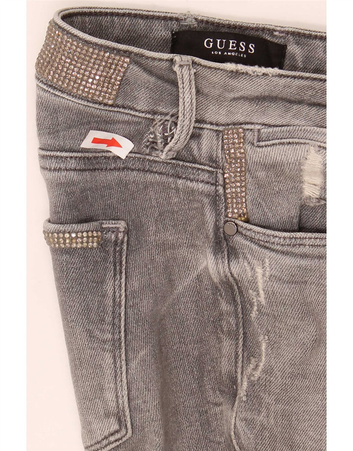 Guess Damen Distressed Jegging Skinny Jeans W26 L28 Grau