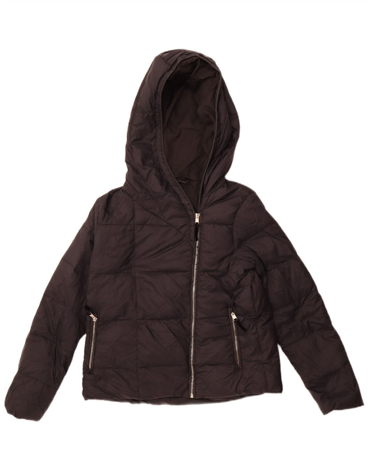 Zara Damen-Jacke mit Kapuze, gepolstert, UK 14, Mittelschwarzes Nylon