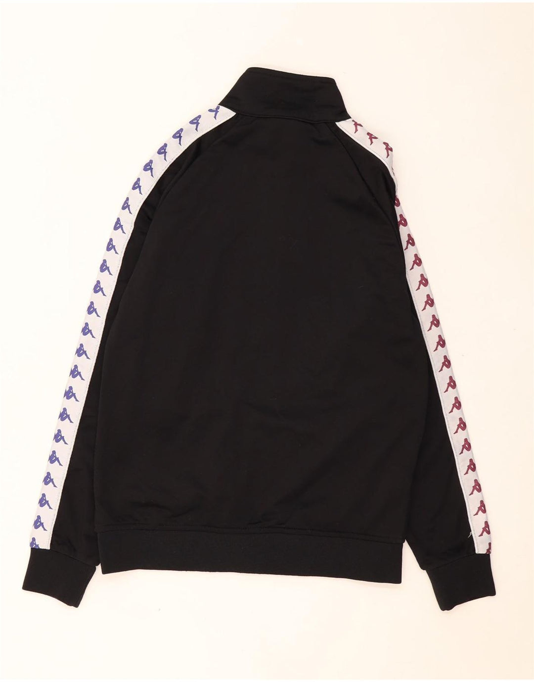 KAPPA Herren-Trainingsanzugoberteil mit Grafik, Mittelschwarzes Farbblock-Polyester