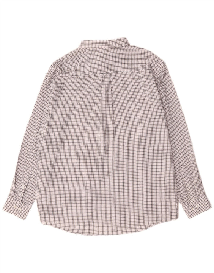 James Pringle Herrenhemd XL weiß kariert Polyester