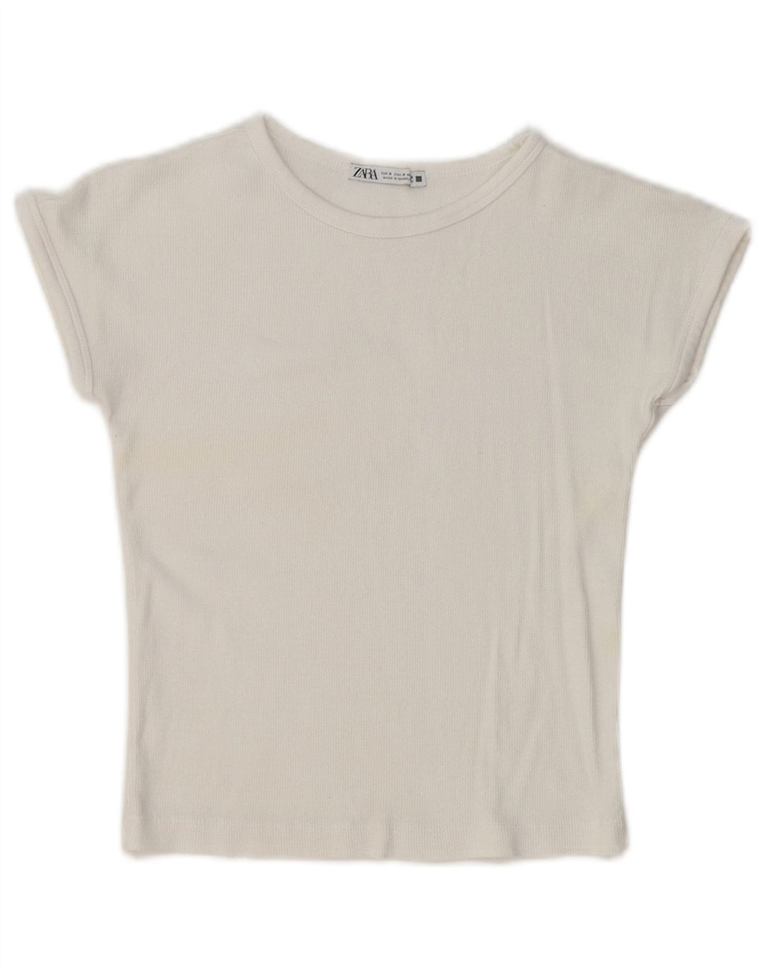 Zara Damen T-Shirt Top UK 10 Small Weiß