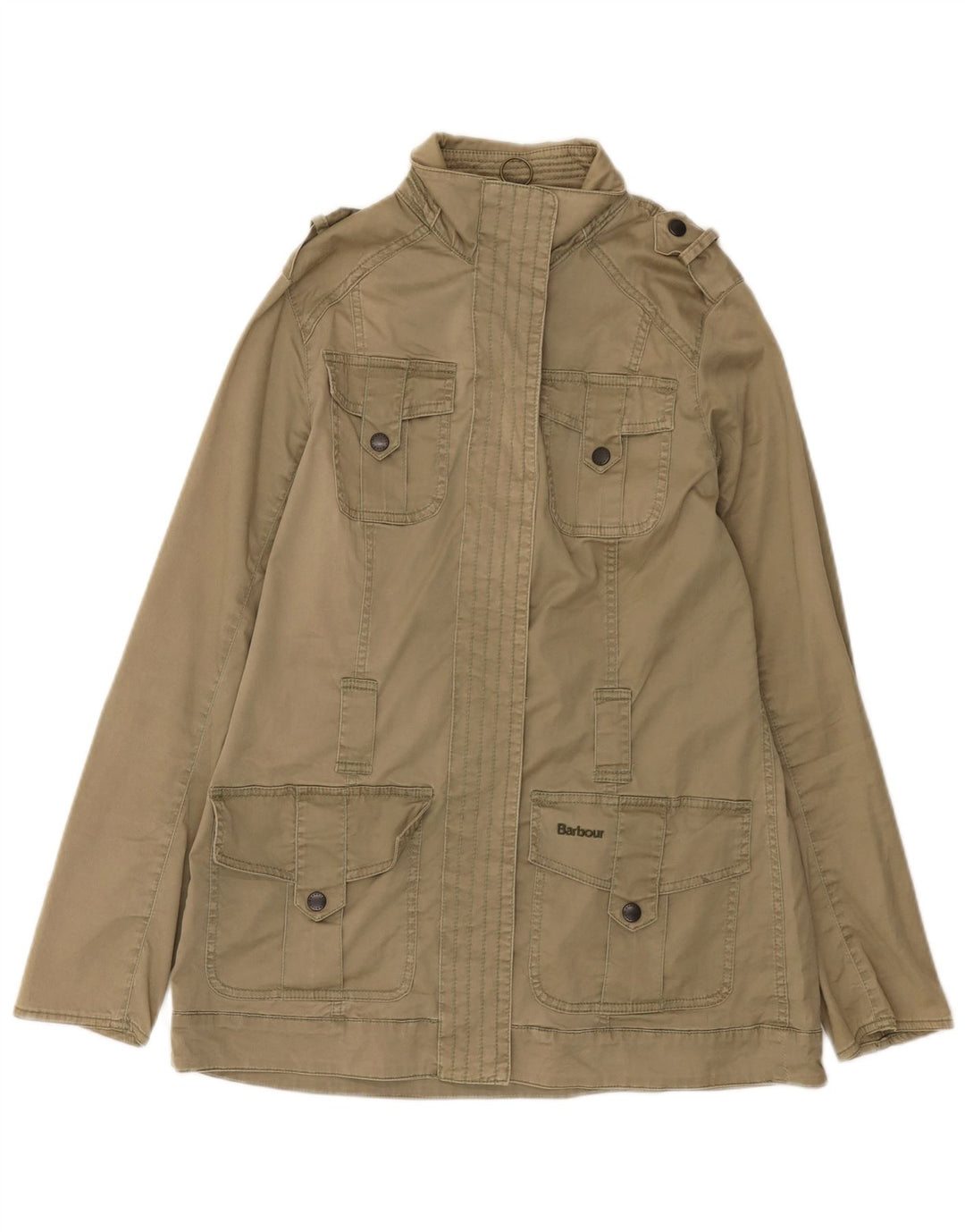 Barbour Damen Militärjacke UK 10 Small Khaki Baumwolle