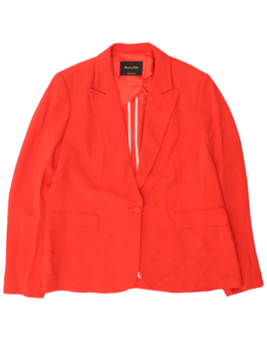 Massimo Dutti Damen-Blazer mit 1 Knopf, EU 44, XL, rote Viskose