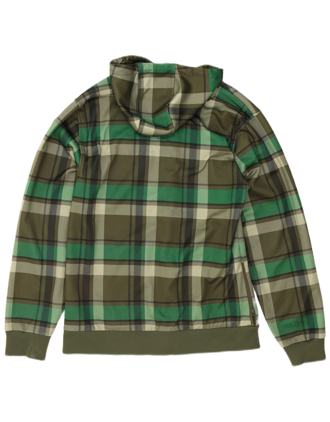 Burton Herren-Kapuzenpullover mit grafischem Reißverschluss, groß, grün kariert, Polyester
