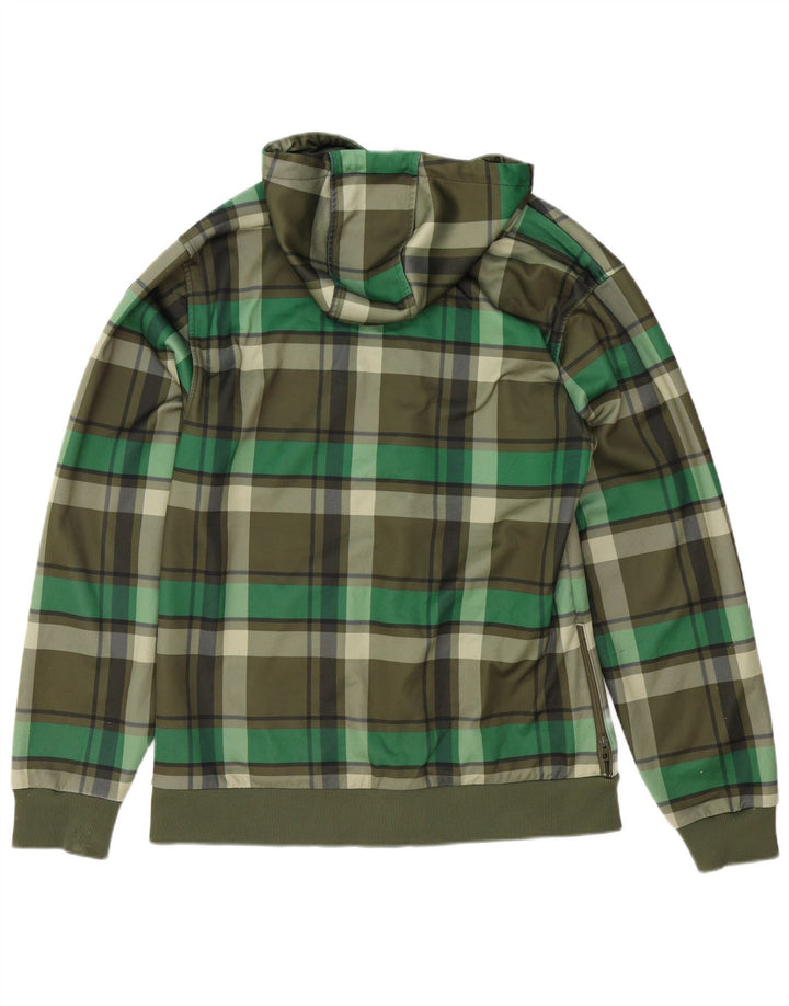 Burton Herren-Kapuzenpullover mit grafischem Reißverschluss, groß, grün kariert, Polyester