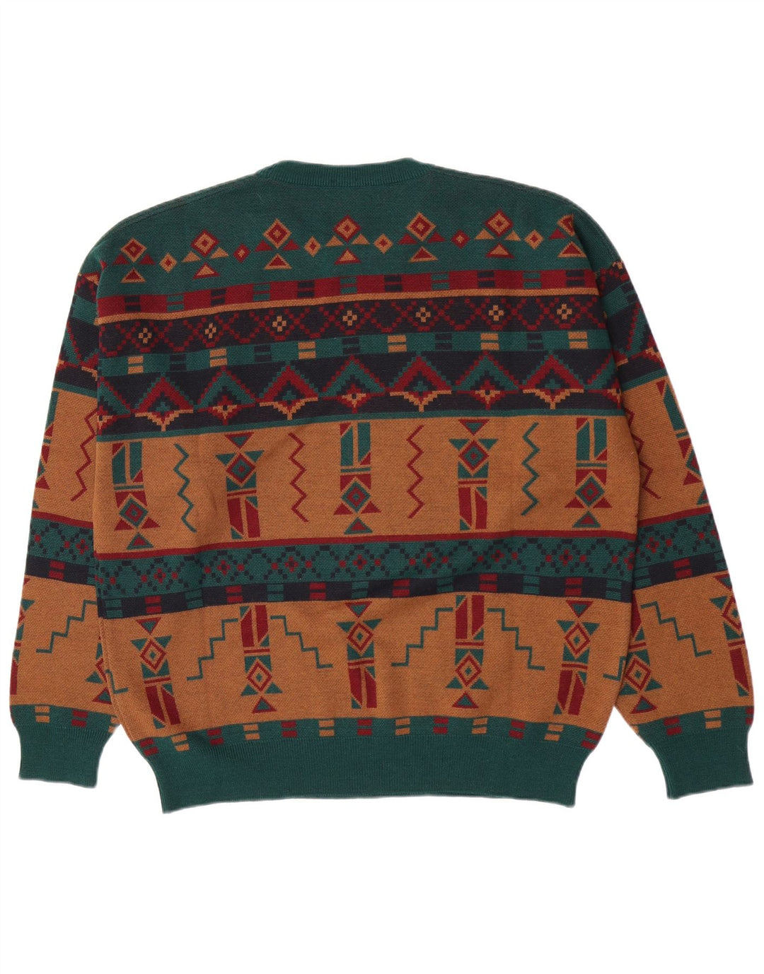 White Sails Herren-Pullover mit Rundhalsausschnitt, groß, mehrfarbig, geometrisch