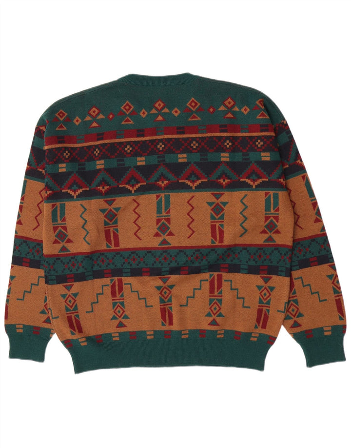 White Sails Herren-Pullover mit Rundhalsausschnitt, groß, mehrfarbig, geometrisch