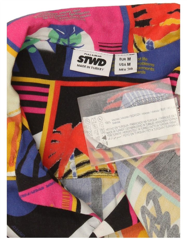Pull & Bear Herren-STWD-Grafikhemd, mittelgroß, mehrfarbig, hawaiianisches Patchwork