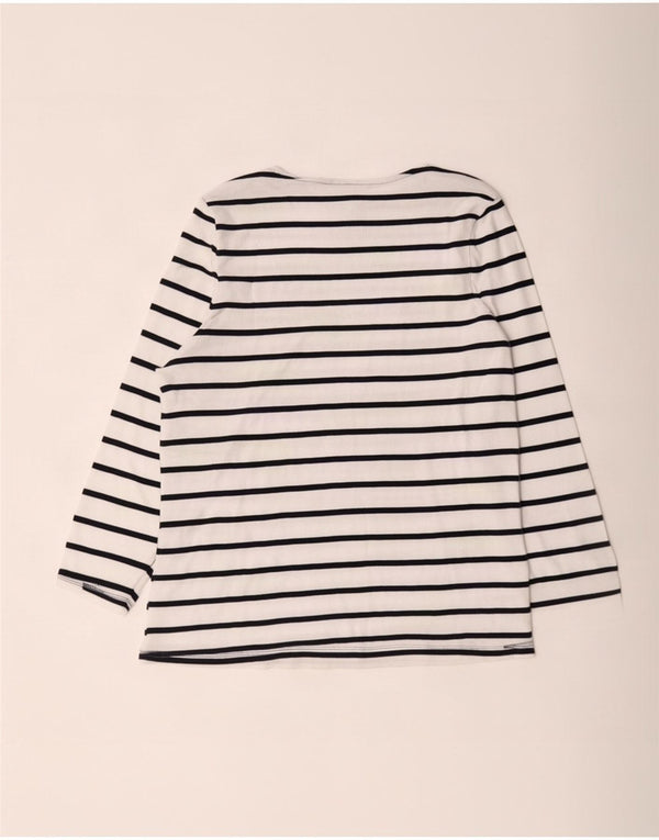 Marks & Spencer Damen-Top, 3/4-Ärmel, UK 18, XL, weiß gestreift, Baumwolle