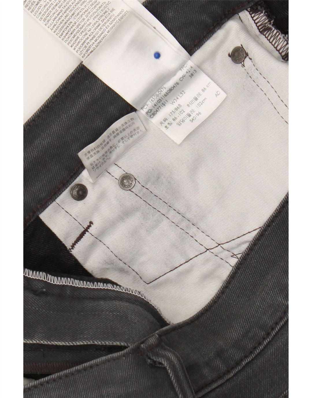 Levi's Herren Slim Jeans W34 L32 Graue Baumwolle
