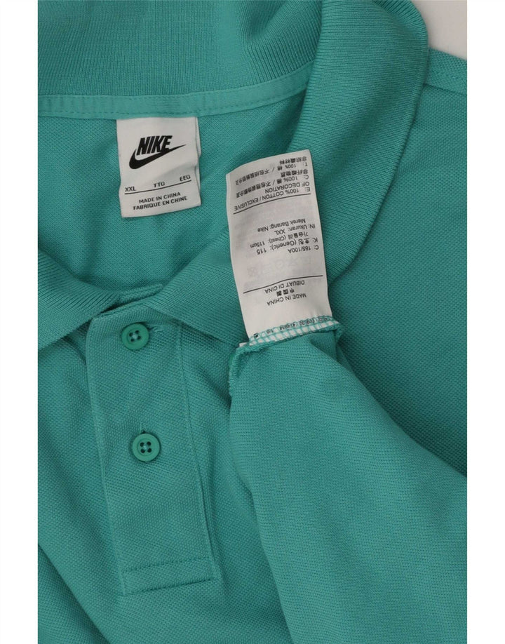 Nike Herren Poloshirt 2XL Türkis Baumwolle