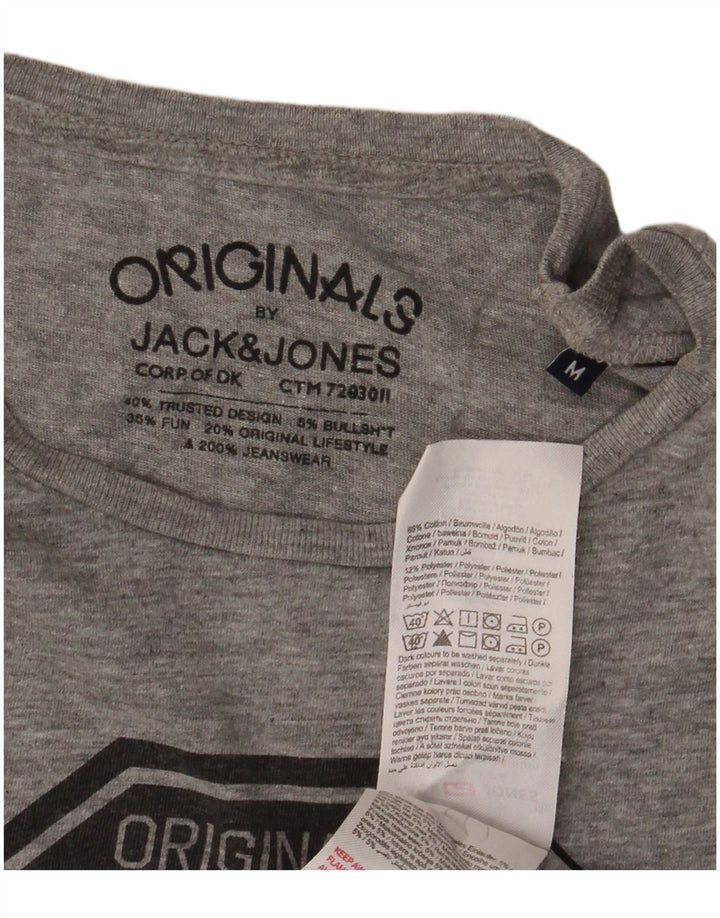 Jack & Jones Herren-T-Shirt mit Grafik, mittelgrau gesprenkelte Baumwolle
