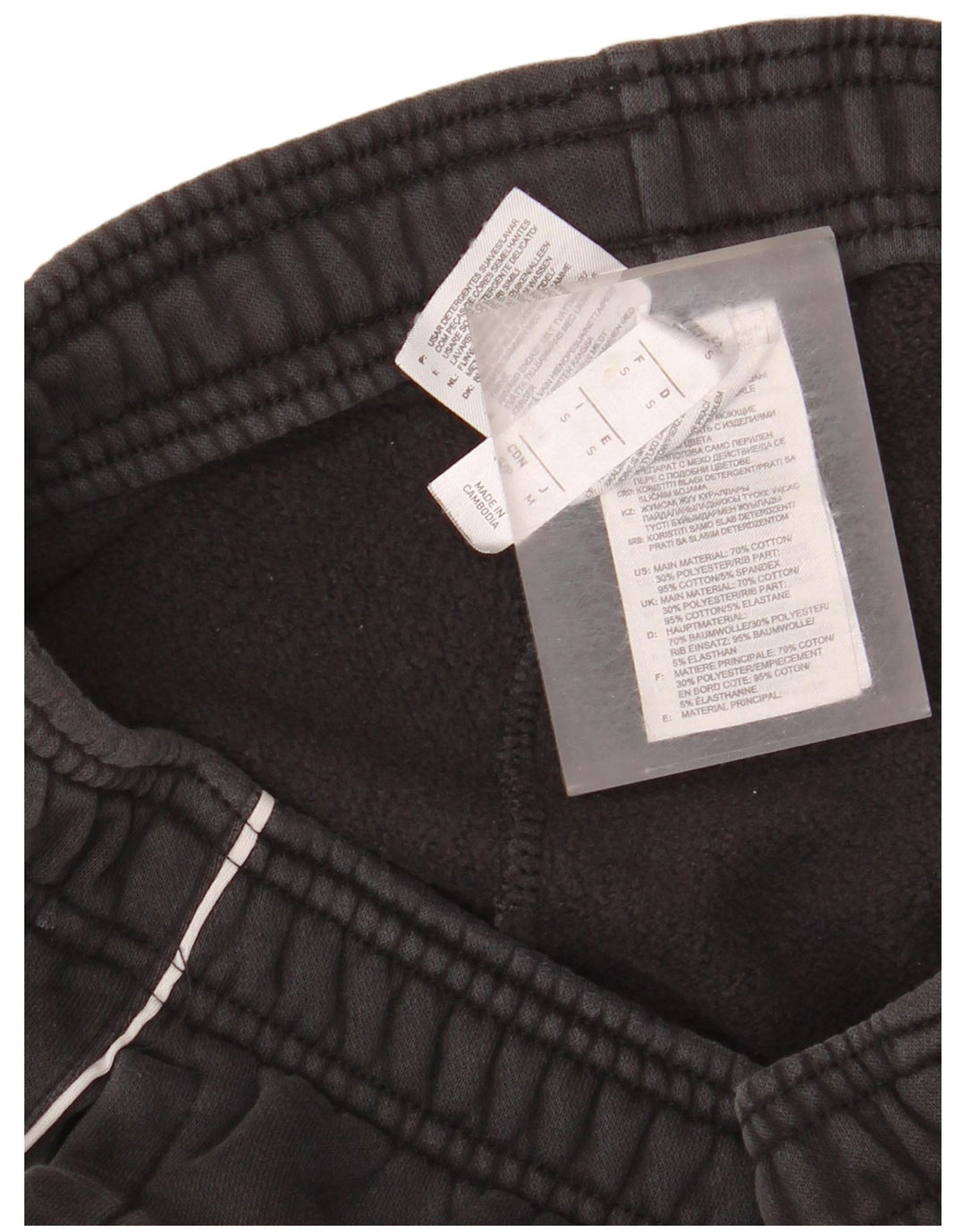 Adidas Herren-Trainingshose, Jogginghose, klein, grau gestreift, Baumwolle