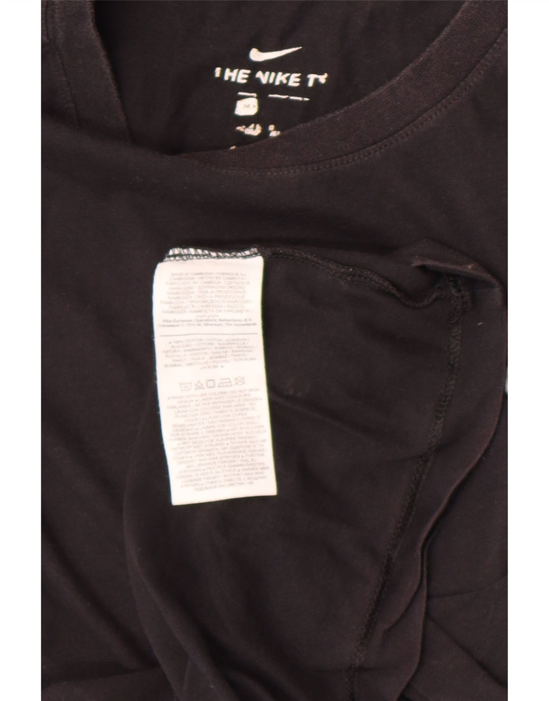 Nike Herren T-Shirt Top Medium Schwarz Baumwolle
