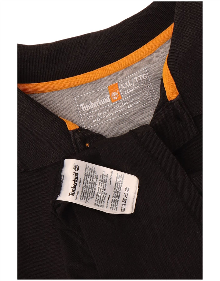 Timberland Herren-Poloshirt mit normaler Passform, 2XL, schwarze Baumwolle