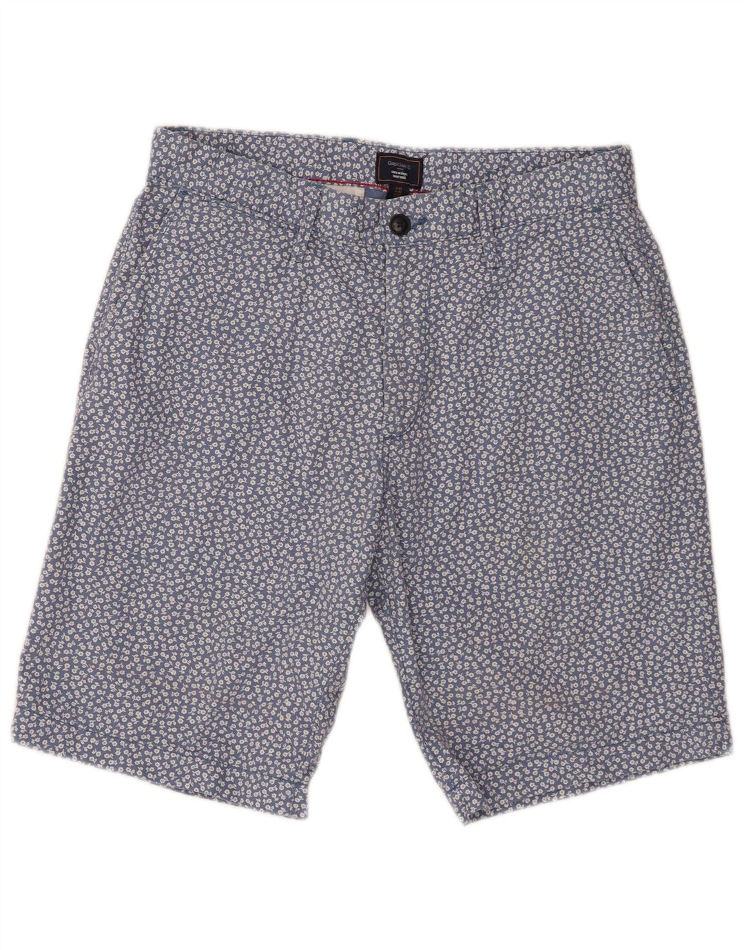 Gap Herren Khakis Chino Shorts W32 Mittelblaue geblümte Baumwolle