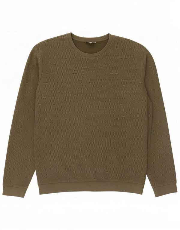 Reiss Herren Sweatshirt Pullover XL Khaki Baumwolle