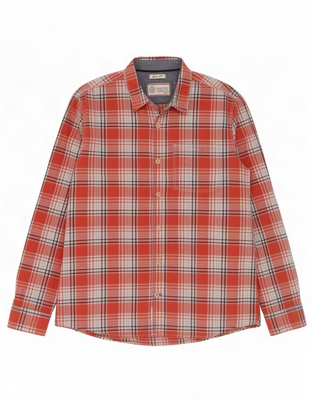 Fat Face Herren-Hemd mit klassischer Passform, XL, rot kariert, Baumwolle