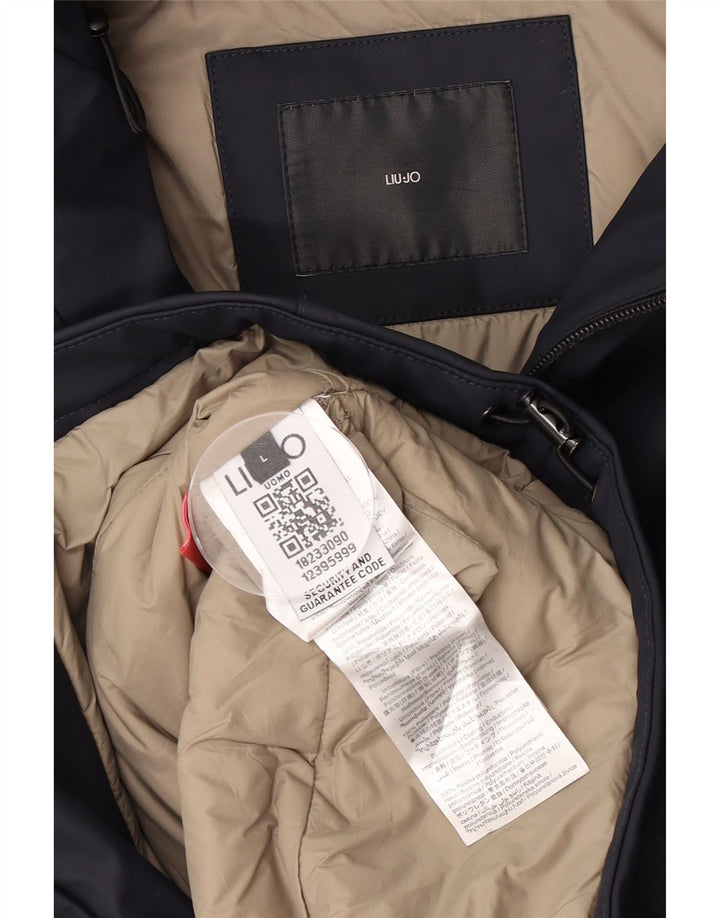 Liu Jo Herren-Windbreakerjacke mit Kapuze, UK 40, Größe L, Marineblau, Polyester