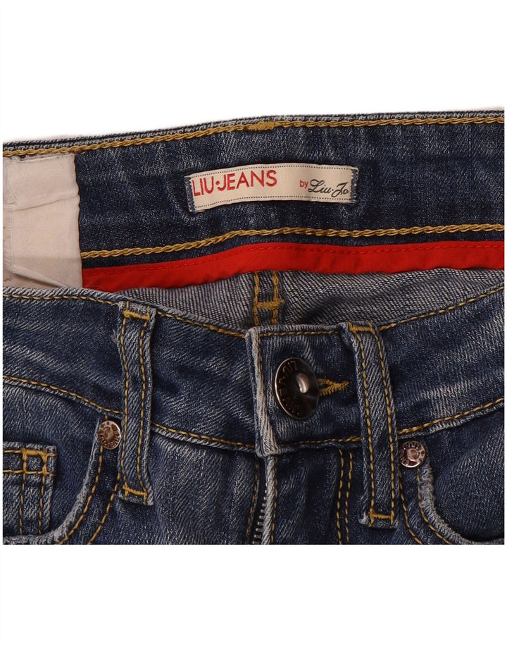 Liu Jo Damen Distressed-Cropped-Jeans W24 L24 Blau