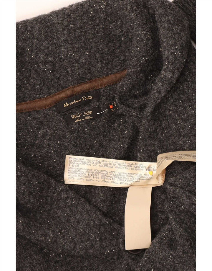 Massimo Dutti Herren-Strickjacke, große graue Wolle